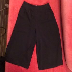 Aritzia black wide-leg cropped pants